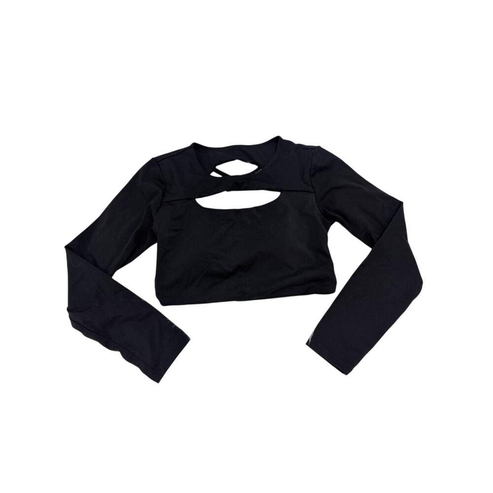 AOXJOX Long Sleeve Back Cutout Crop Athletic Yoga Top L NWOT